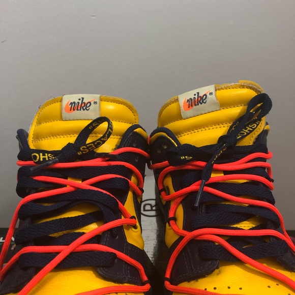 Nike Dunk Low Off-White University Gold/ Midnight Navy - Picture 7 of 12